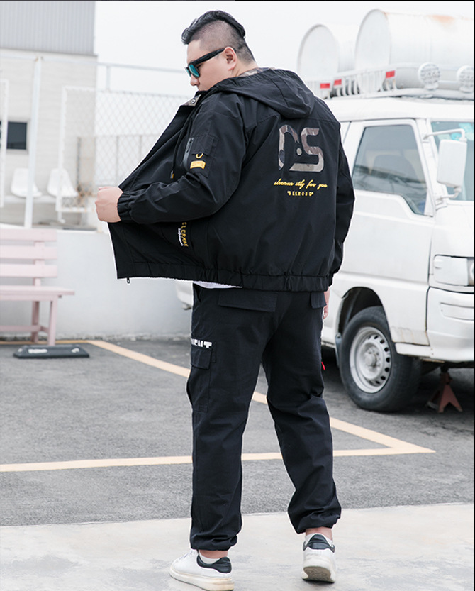 Men's collarless embroidered bomber jacket in khaki