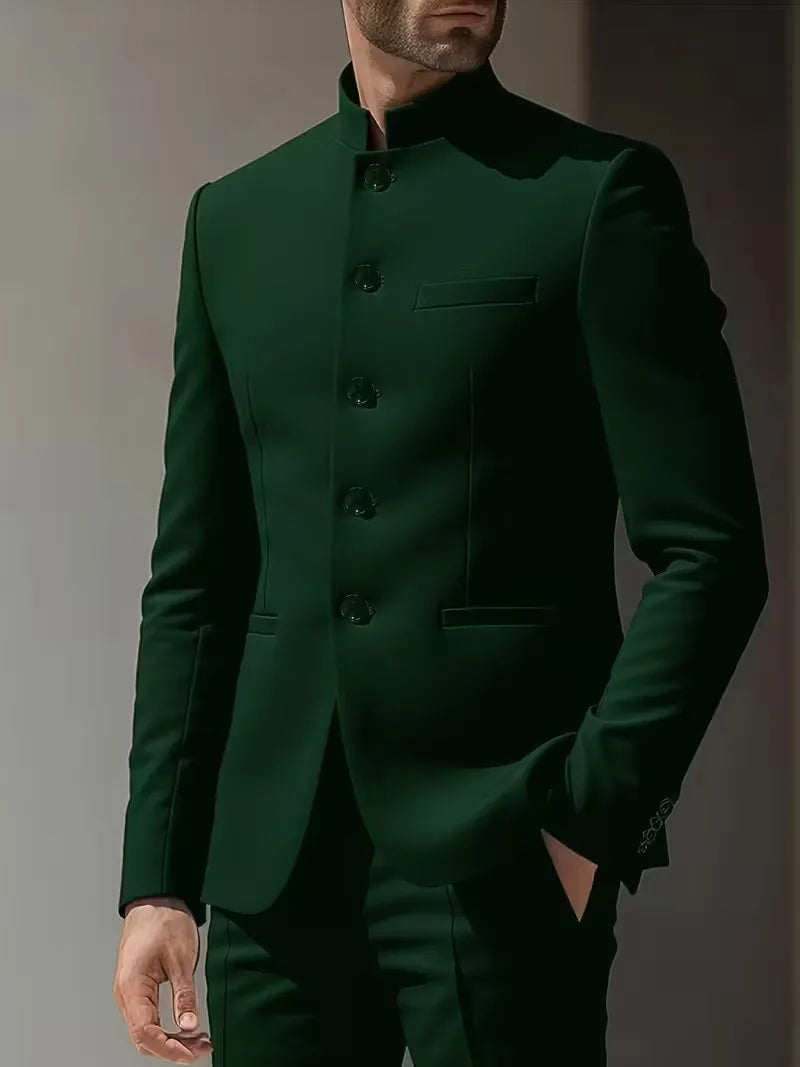 Sterling | Slim Fit Mandarin Collar Blazer