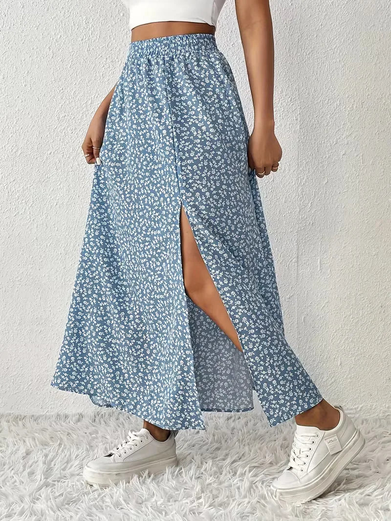Briar | Floral Side Slit Maxi Skirt