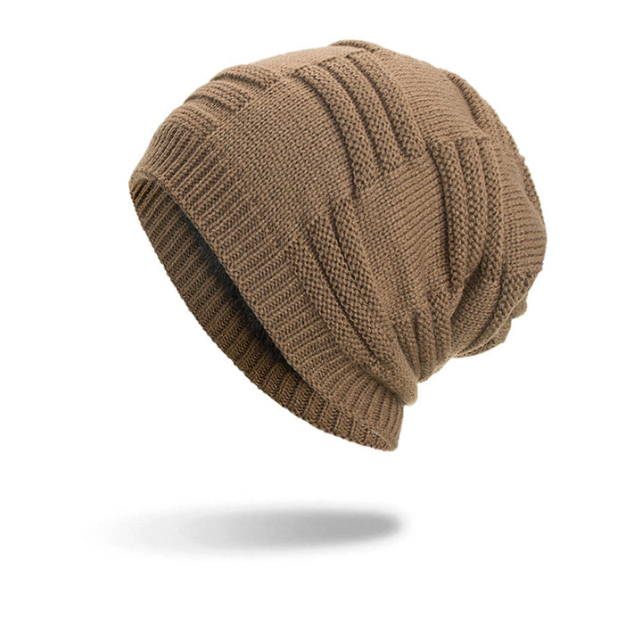 Men's three stripe knit beanie hat