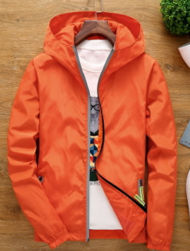 Men's hooded bomber windbreaker jacket in casual style