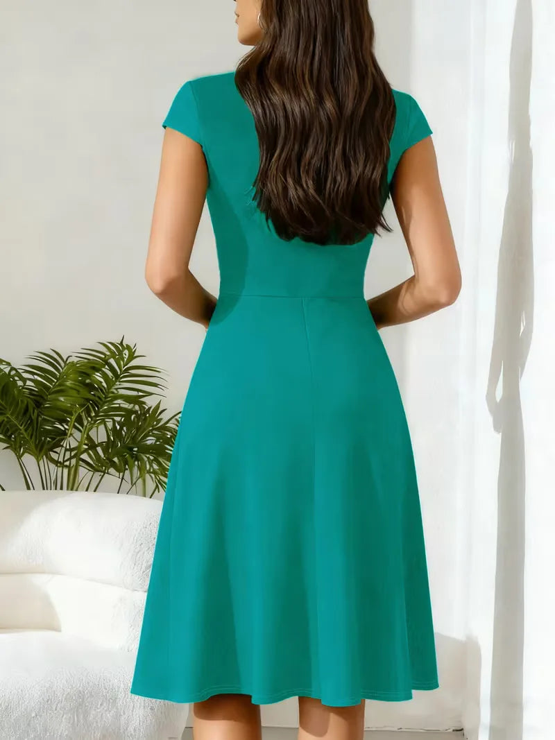 Aubrielle | V-Neck Fit & Flare Dress