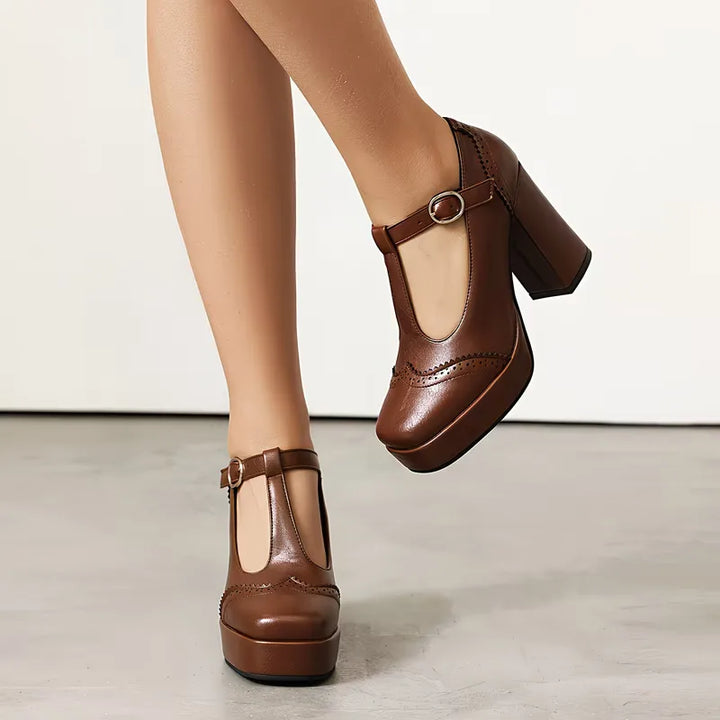 Vivienne | Mary Jane Block Heel Pumps