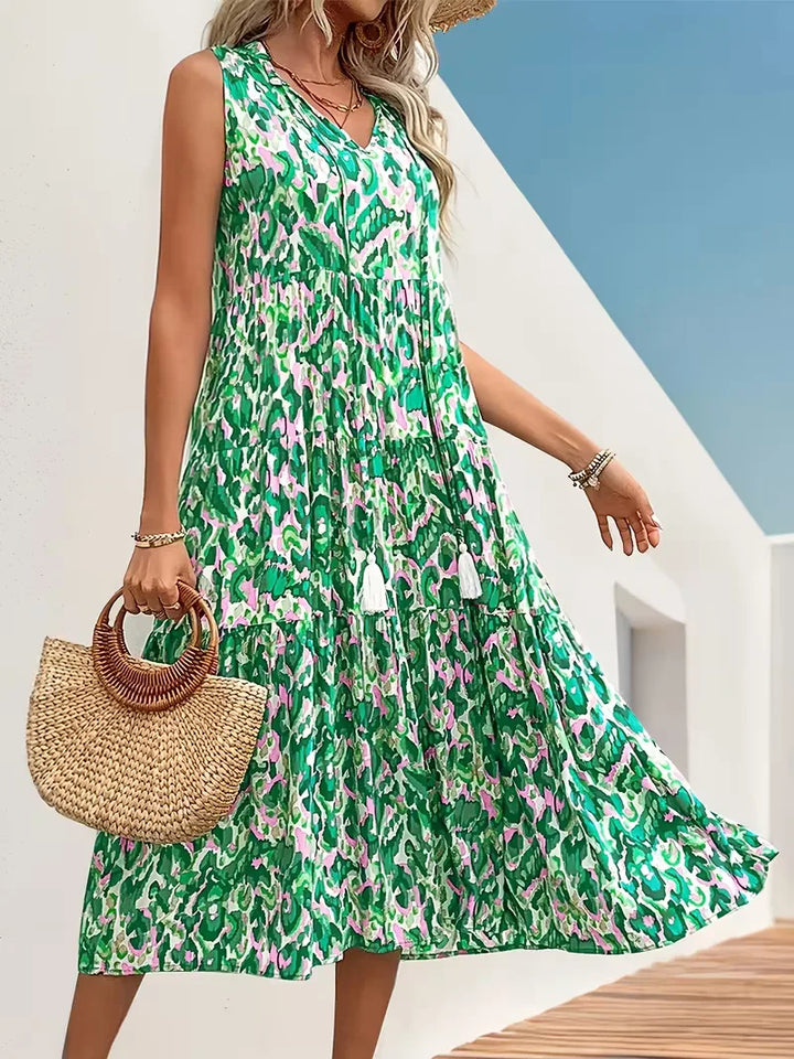 Everly | Printed Tiered Maxi Dress