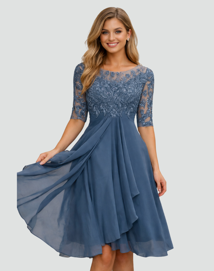 Natalie | Women's Lace Midi Cocktail Dress
