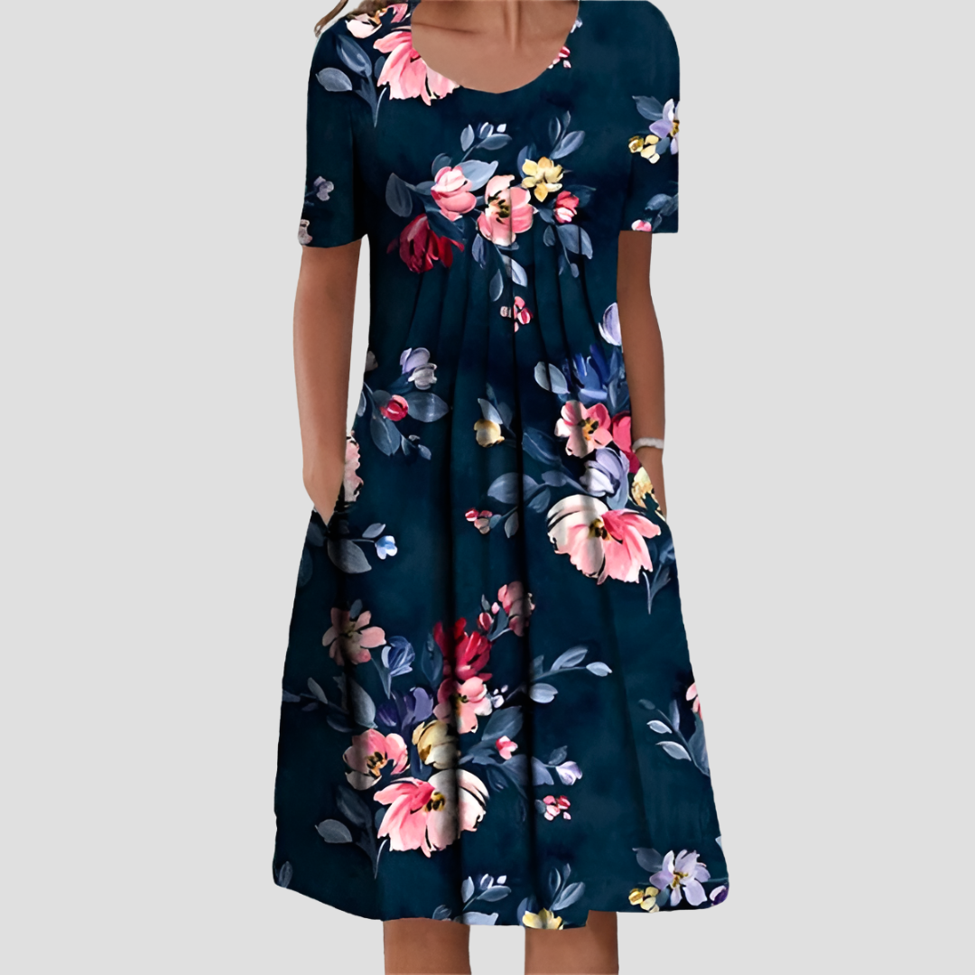 Olivia | Classic Floral Midi Dress