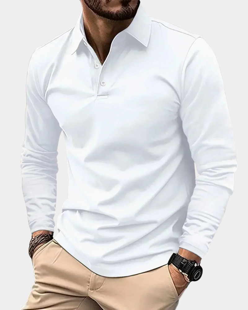 Logan | Men's Modern Long Sleeve Polo Shirt