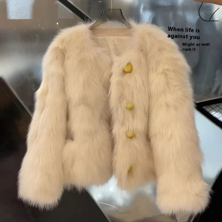 Short Faux Fur Coat, Thick Winter Outerwear