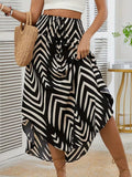 Zaria | Geometric Flow Midi Skirt