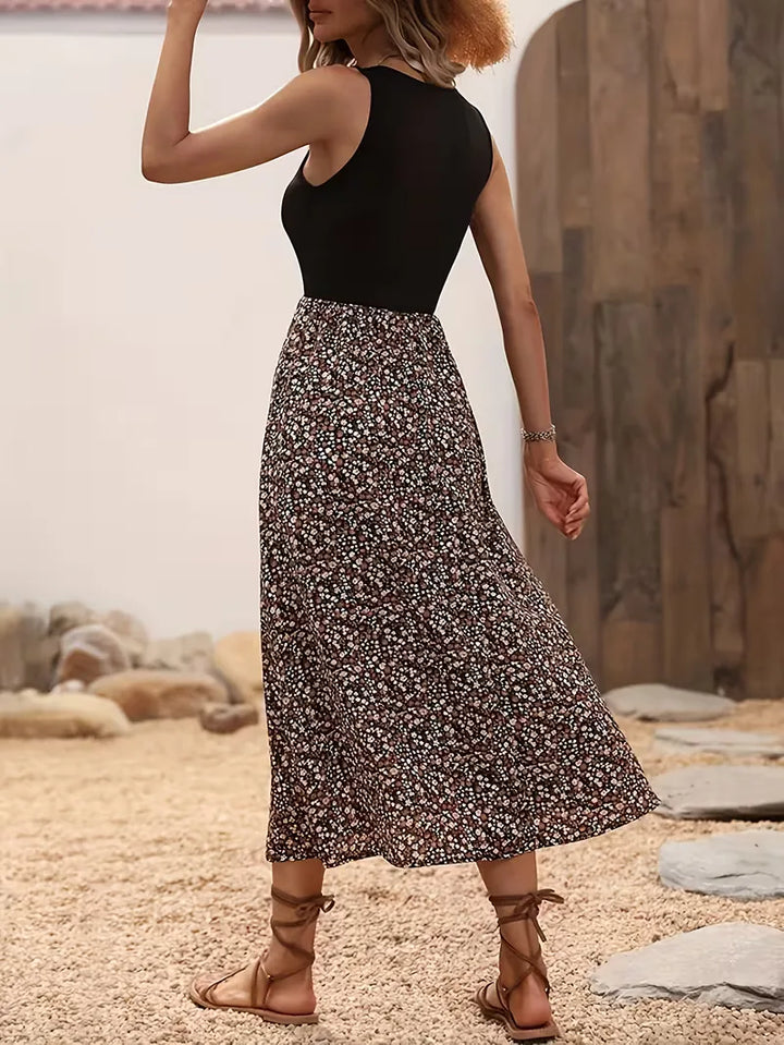 Aria | Floral A-Line Midi Dress