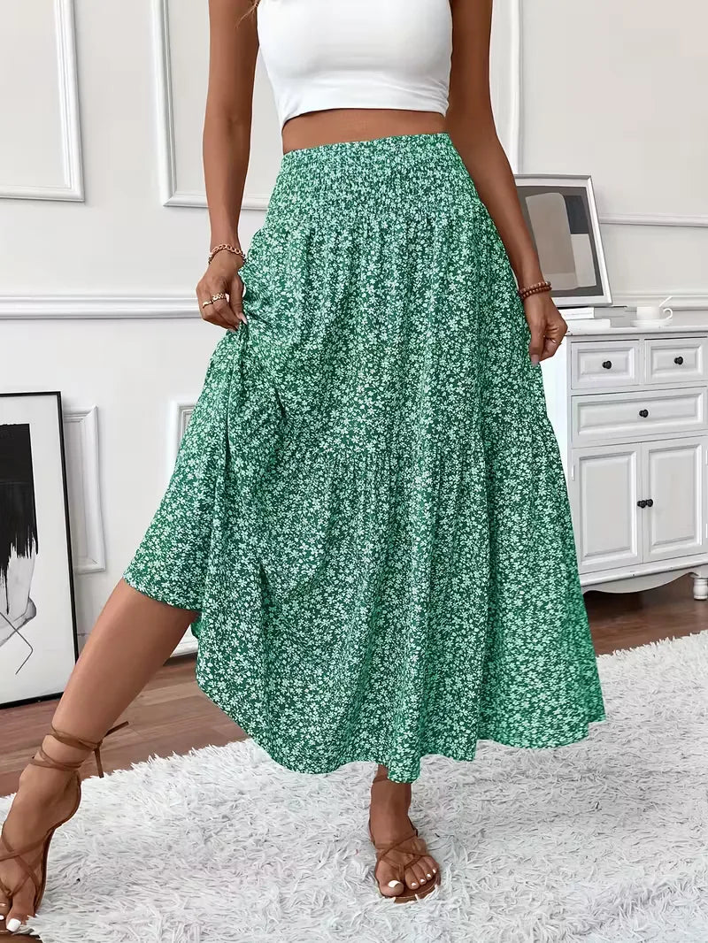 Selene | Smocked Waist Maxi Skirt