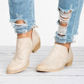 Abby | Retro Faux Suede High Heel Ankle Boots