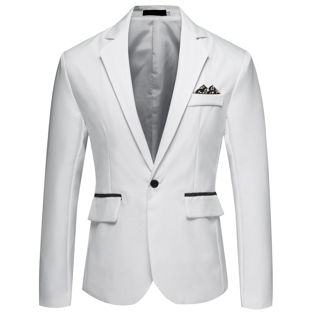 Men's slim fit solid color one button blazer jacket