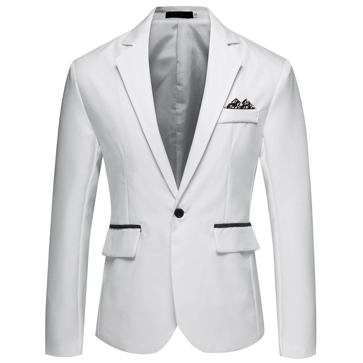 Men's slim fit solid color one button blazer jacket