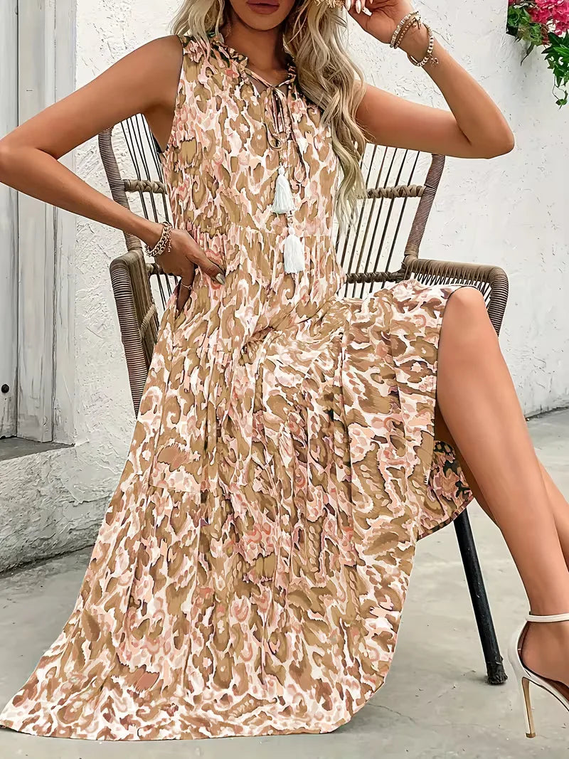 Everly | Printed Tiered Maxi Dress