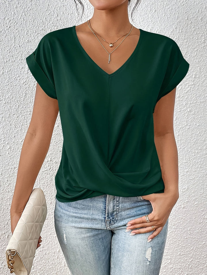 Ella | Twist Front V-Neck Tee