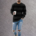 Tucker | Striped Knit Round Neck Pullover Sweater for Men