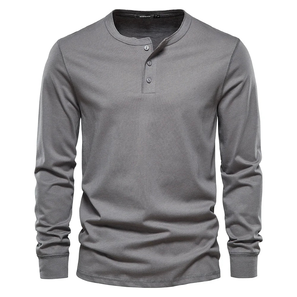 Declan | Men's Long Sleeve Henley Shirt