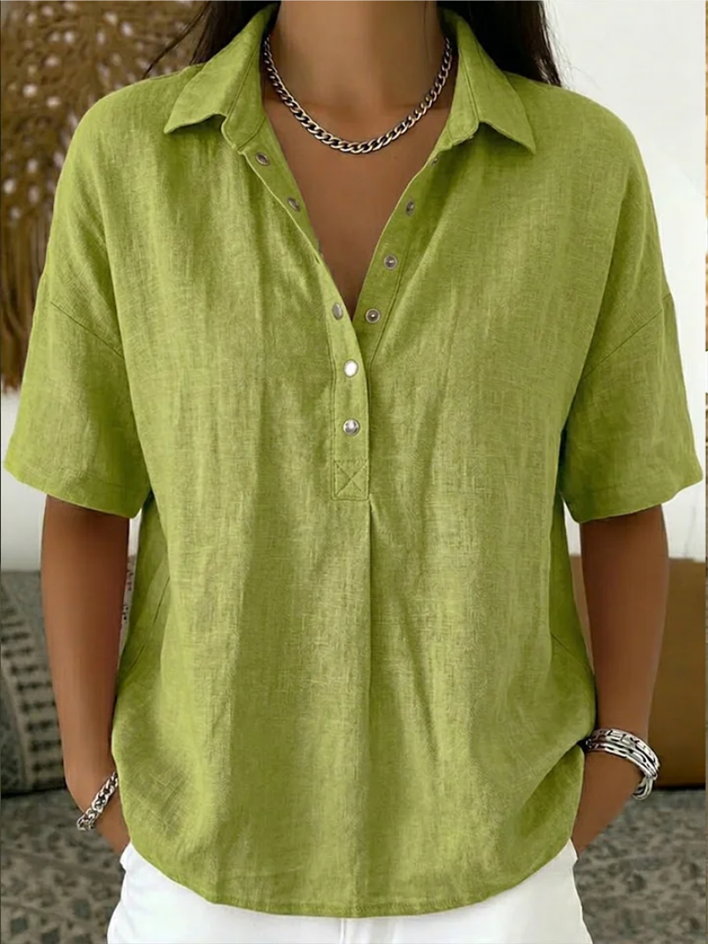 Maya | Relaxed Button Collar Blouse