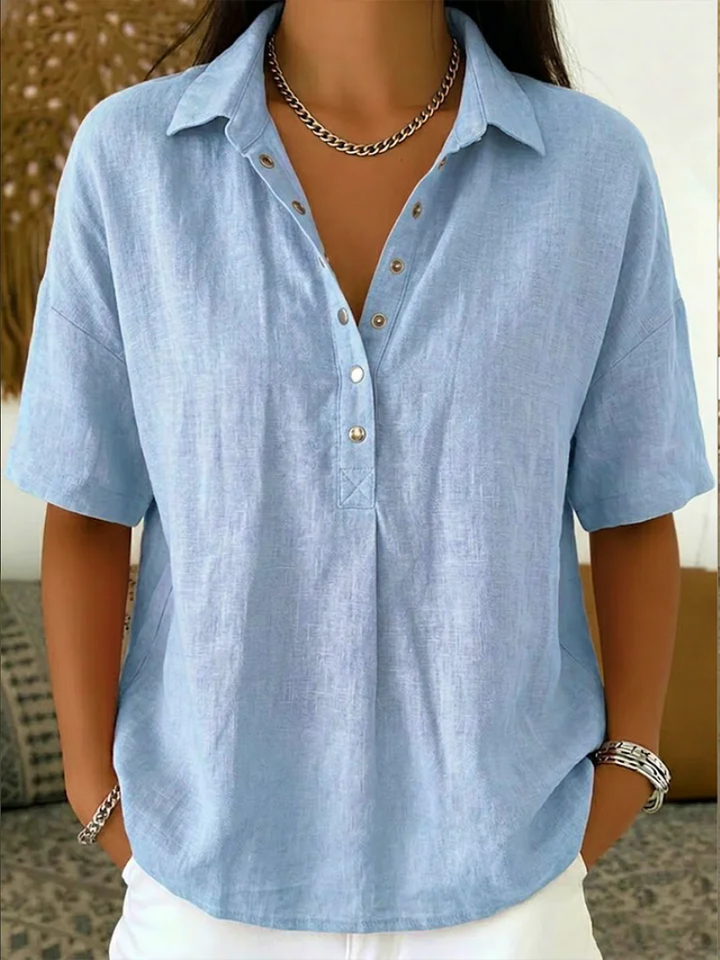 Maya | Relaxed Button Collar Blouse