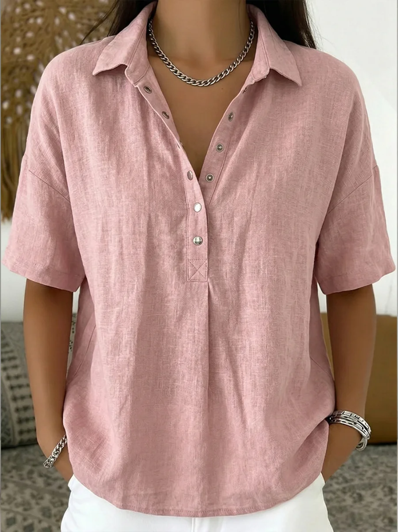 Maya | Relaxed Button Collar Blouse
