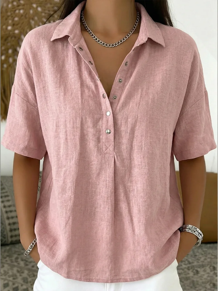 Maya | Relaxed Button Collar Blouse