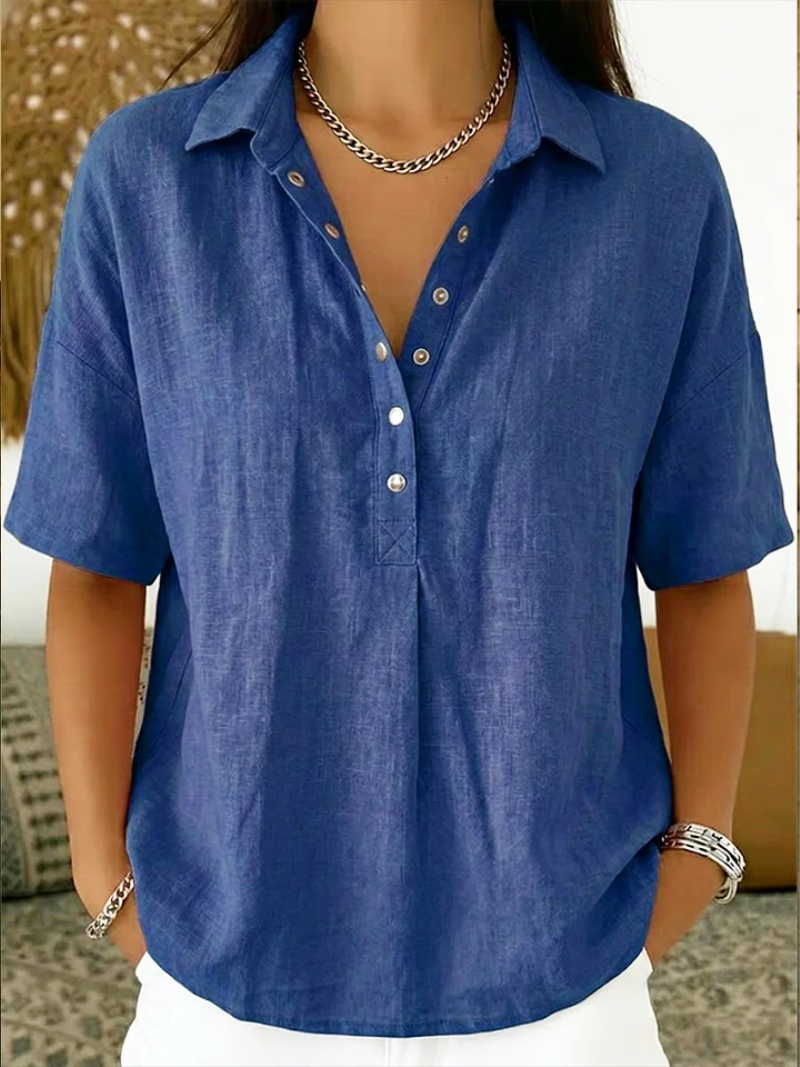 Maya | Relaxed Button Collar Blouse