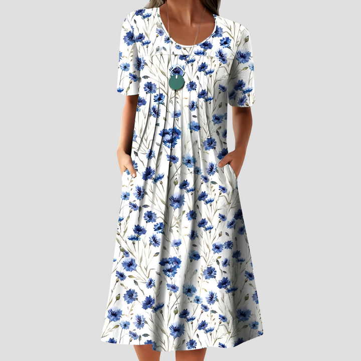Olivia | Classic Floral Midi Dress