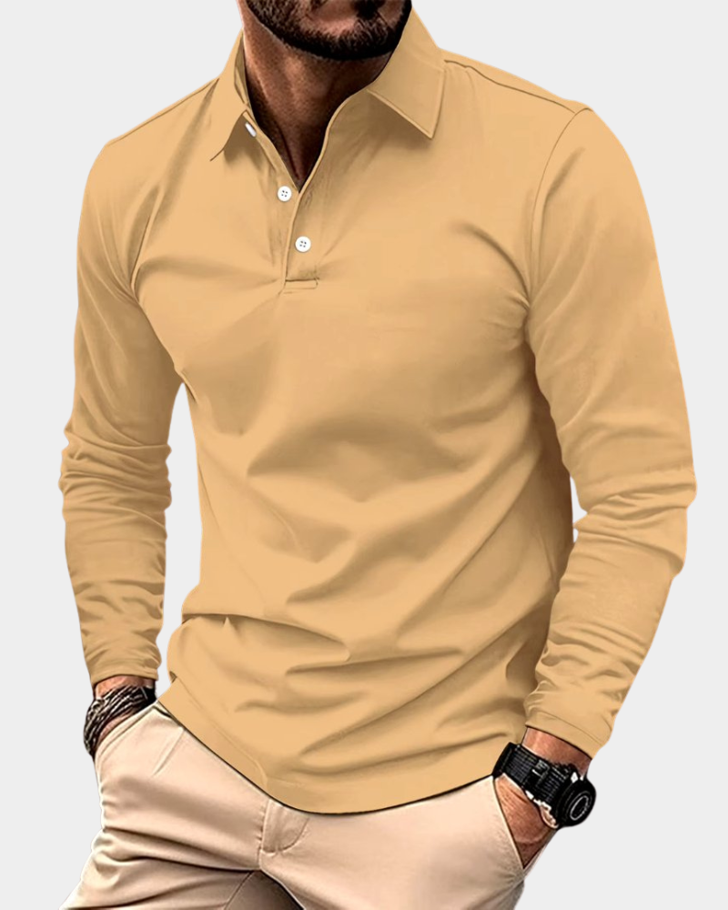Logan | Men's Modern Long Sleeve Polo Shirt
