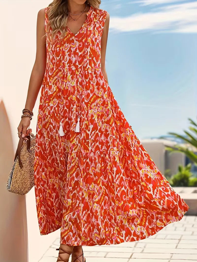 Everly | Printed Tiered Maxi Dress