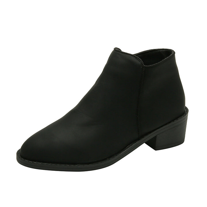 Women's chunky heel ankle boots with side zipper