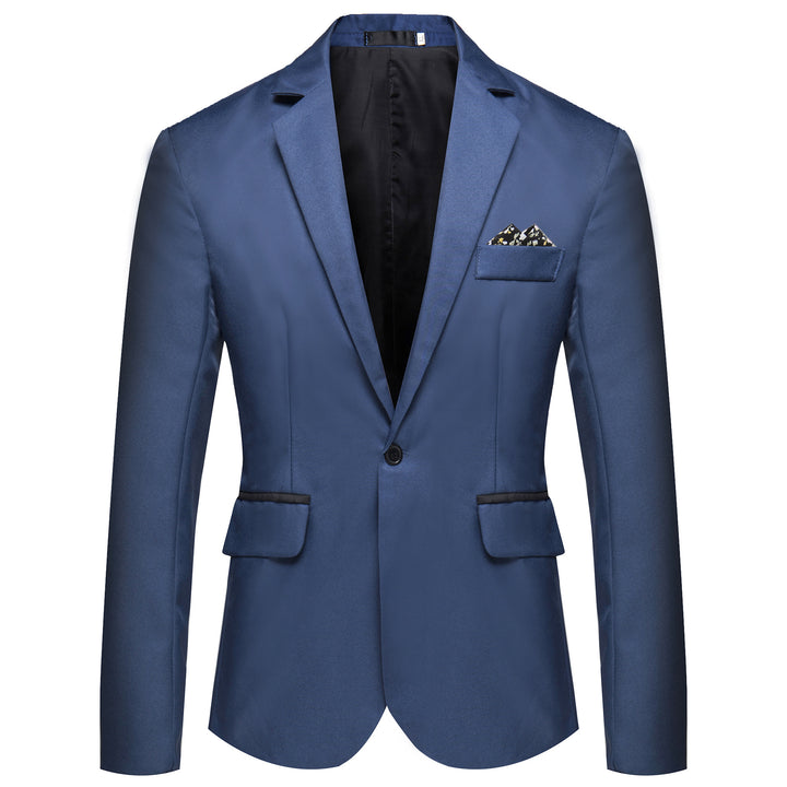 Men's slim fit solid color one button blazer jacket