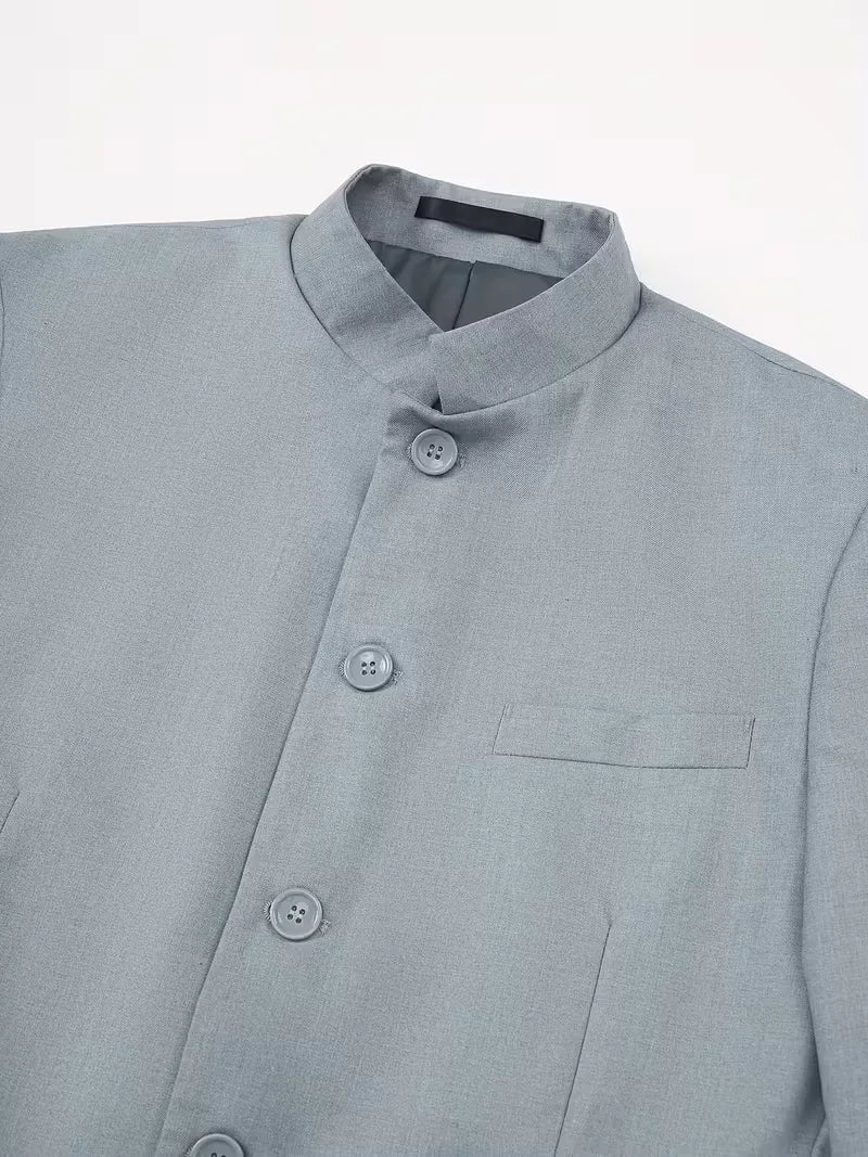 Sterling | Slim Fit Mandarin Collar Blazer