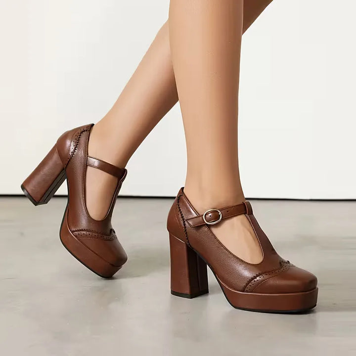 Vivienne | Mary Jane Block Heel Pumps