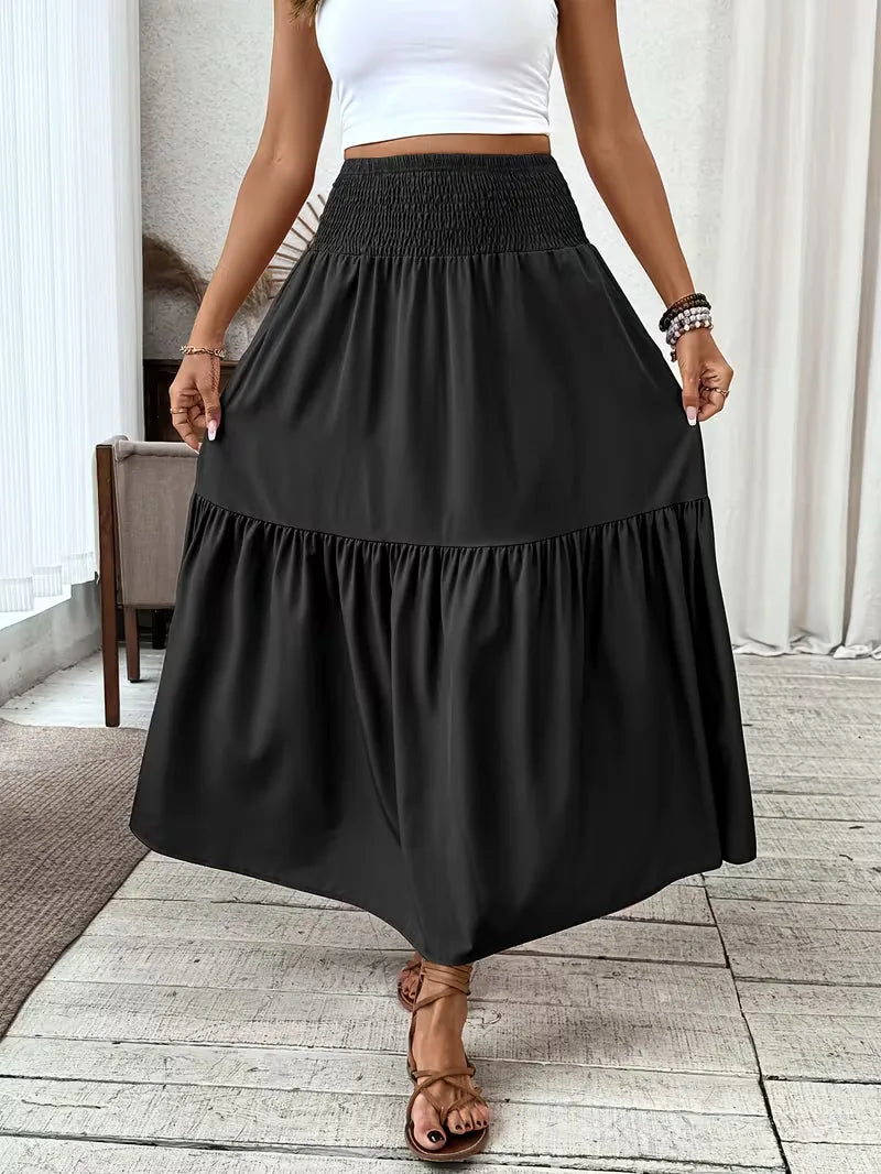Selene | Smocked Waist Maxi Skirt