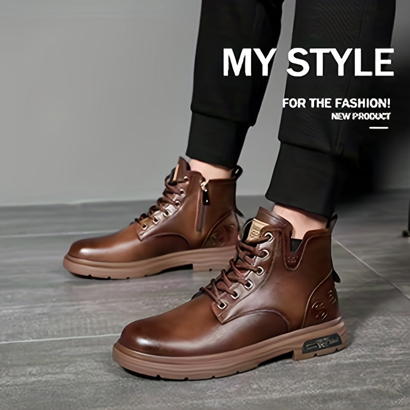 Cyrus | Men high leather zip boots