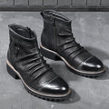 Christopher | Bottes de cowboy en cuir montantes avec fermeture éclair latérale