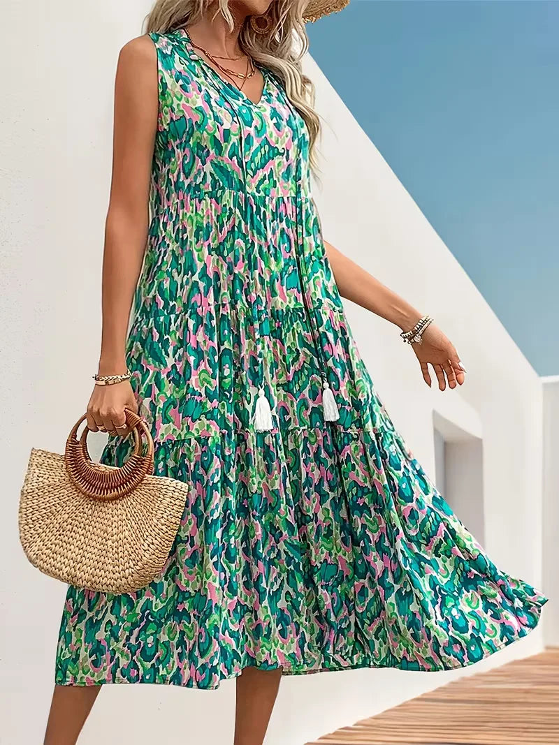 Everly | Printed Tiered Maxi Dress