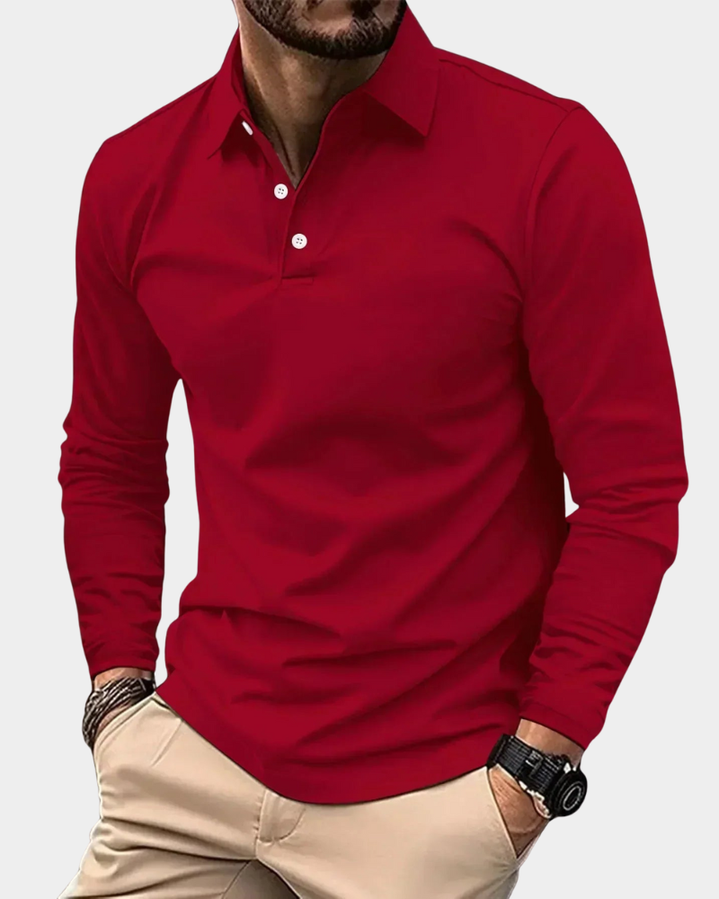 Logan | Men's Modern Long Sleeve Polo Shirt