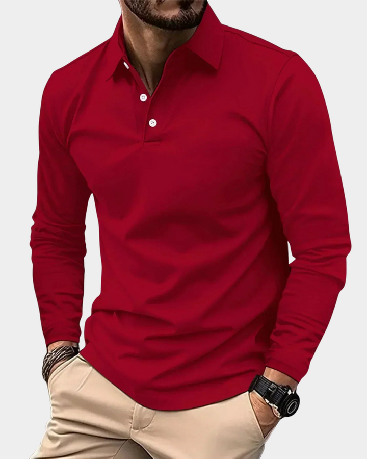 Logan | Men's Modern Long Sleeve Polo Shirt