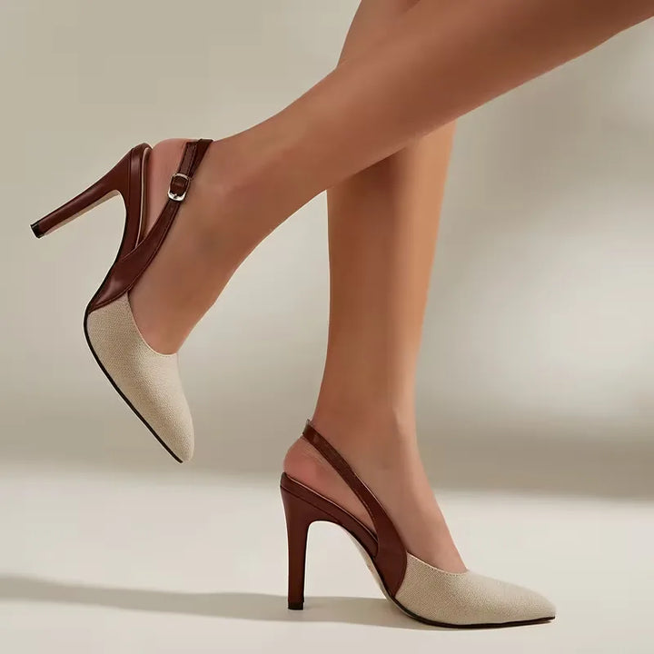 Avery | Two Tone Slingback Stiletto Heels
