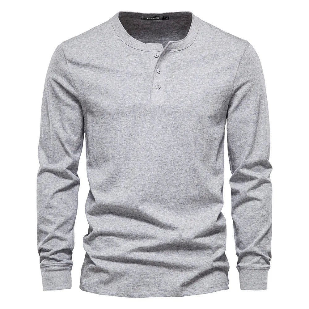 Declan | Men's Long Sleeve Henley Shirt