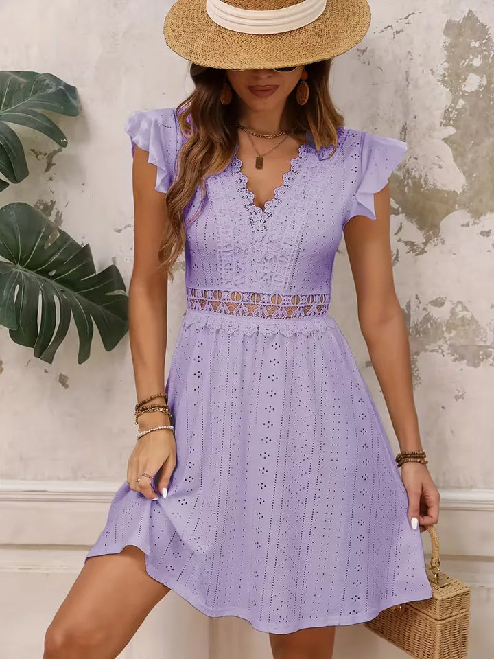 Rosalie | Lace Trim A-Line Dress