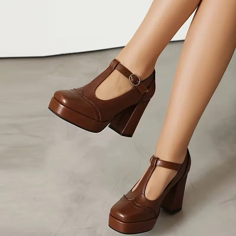 Vivienne | Mary Jane Block Heel Pumps