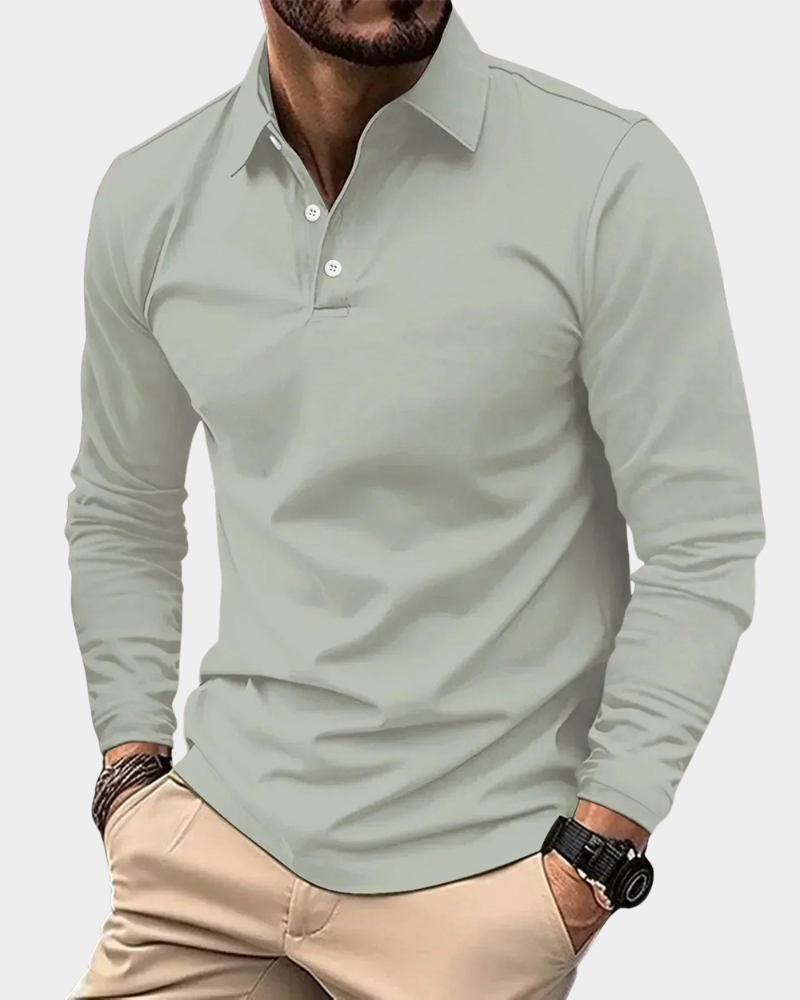 Logan | Men's Modern Long Sleeve Polo Shirt