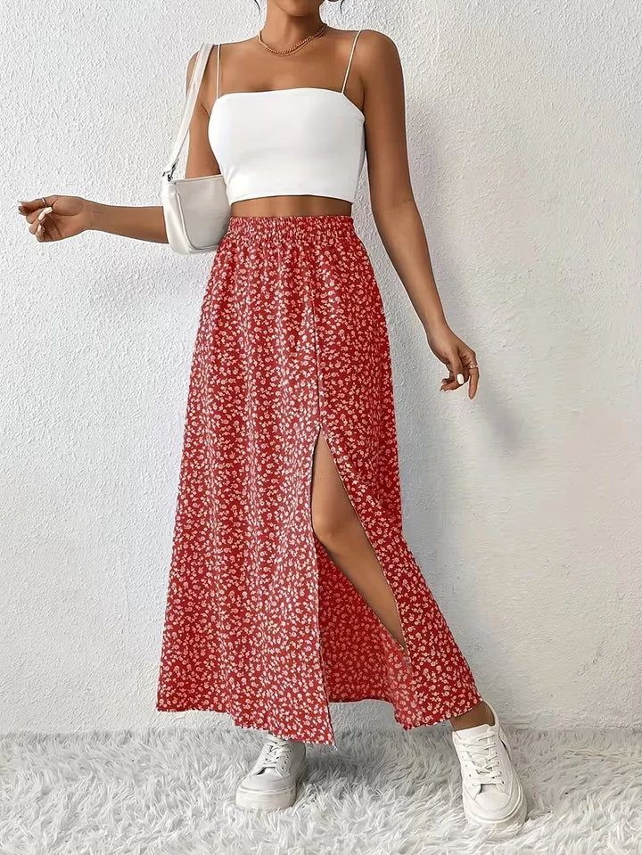 Briar | Floral Side Slit Maxi Skirt