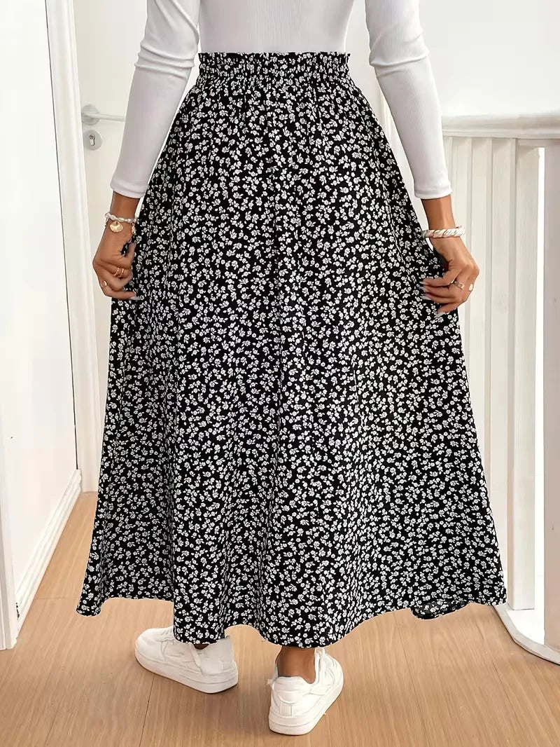 Briar | Floral Side Slit Maxi Skirt