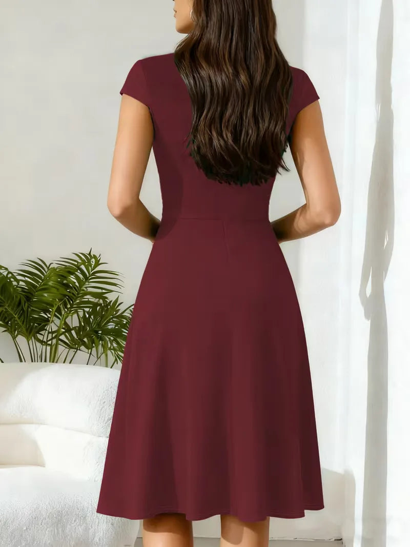 Aubrielle | V-Neck Fit & Flare Dress