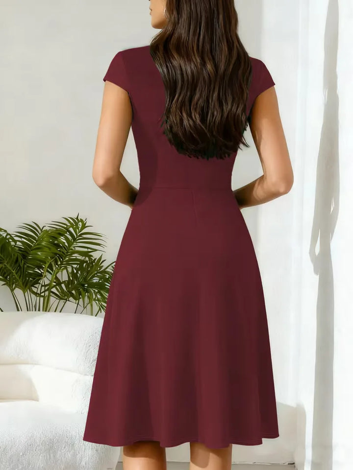 Aubrielle | V-Neck Fit & Flare Dress