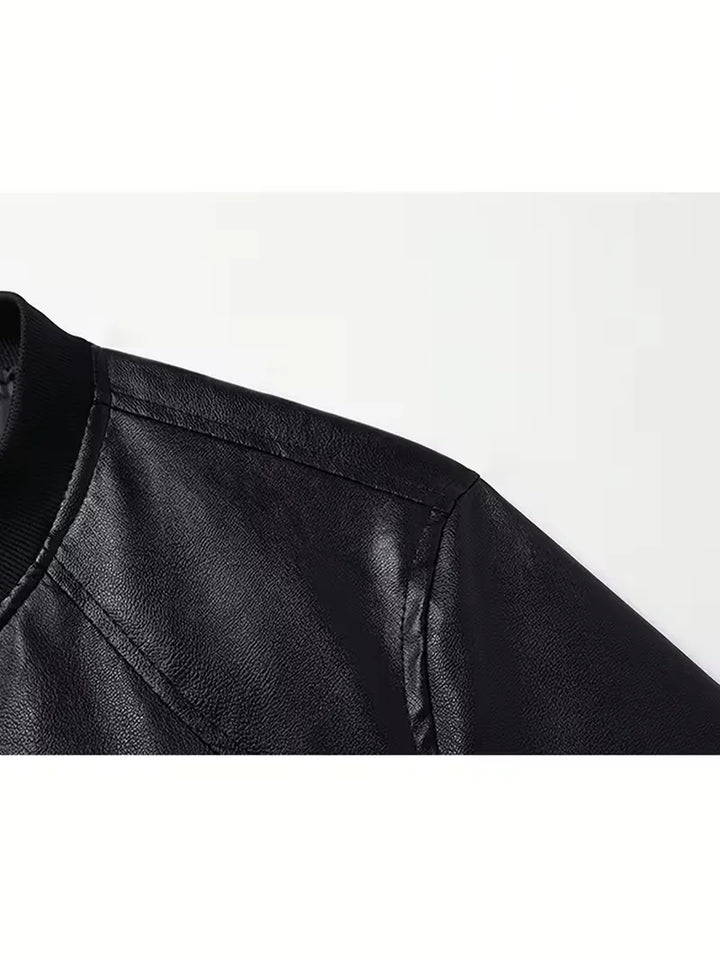 Knox | Slim Fit Leather Bomber Jacket